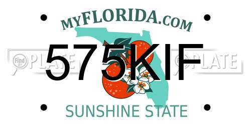 575KIF Florida License Plate