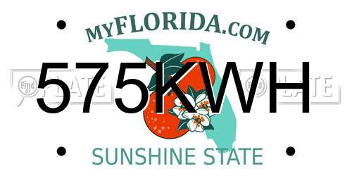 575KWH Florida License Plate