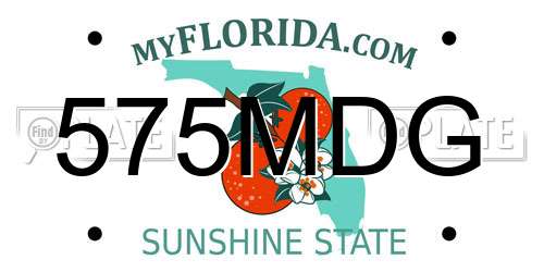 575MDG Florida License Plate