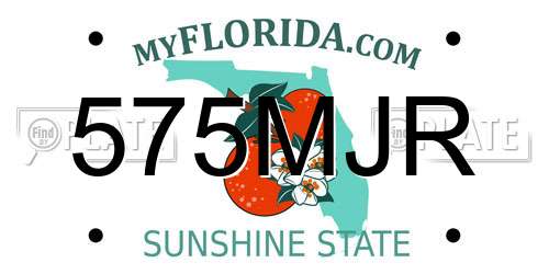 575MJR Florida License Plate