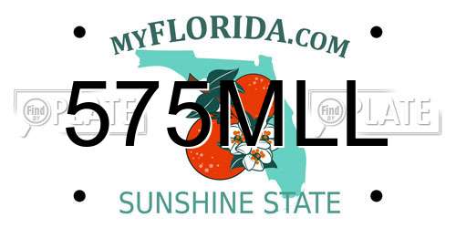 575MLL Florida License Plate