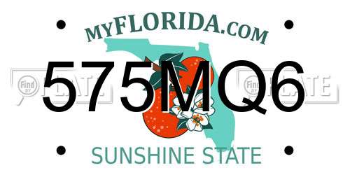 575MQ6 Florida License Plate