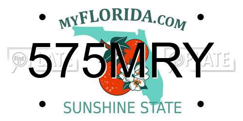 575MRY Florida License Plate