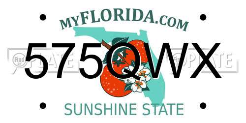 575QWX Florida License Plate