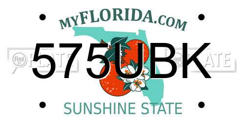 575UBK Florida License Plate