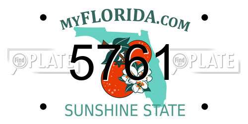 5761 Florida License Plate