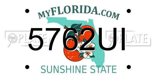 5762UI Florida License Plate