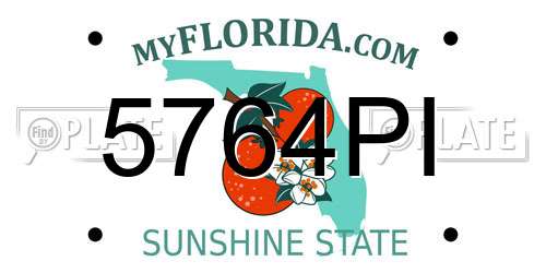 5764PI Florida License Plate