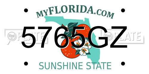 5765GZ Florida License Plate