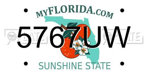 5767UW Florida License Plate