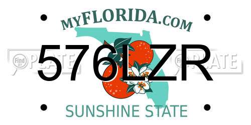 576LZR Florida License Plate