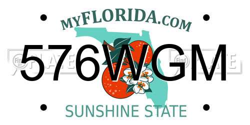 576WGM Florida License Plate