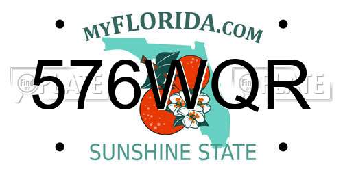 576WQR Florida License Plate
