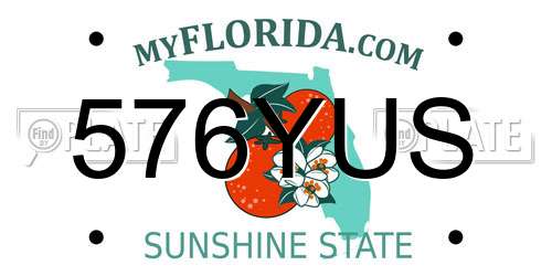 576YUS Florida License Plate