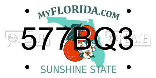 577BQ3 Florida License Plate