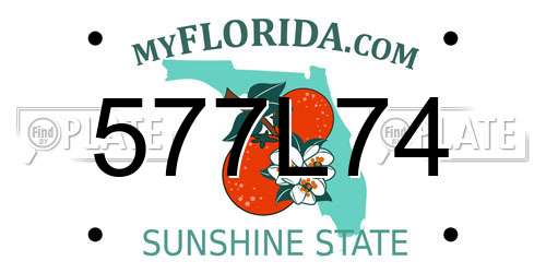 577L74 Florida License Plate