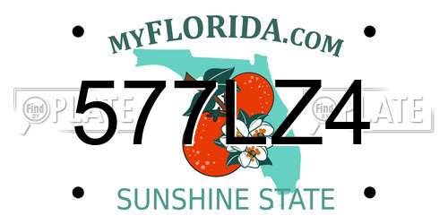 577LZ4 Florida License Plate
