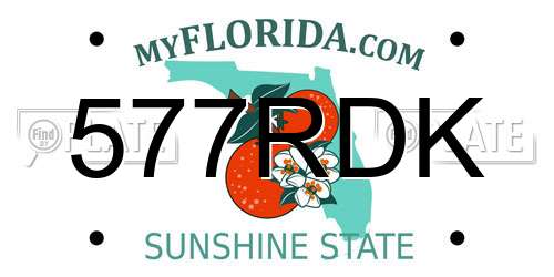577RDK Florida License Plate