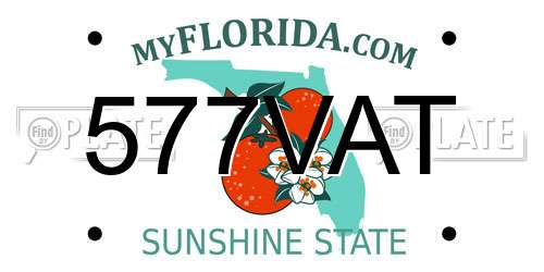 577VAT Florida License Plate