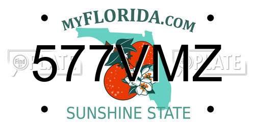 577VMZ Florida License Plate