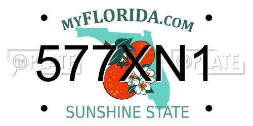 577XN1 Florida License Plate