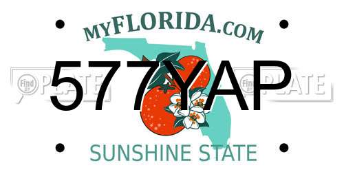 577YAP Florida License Plate