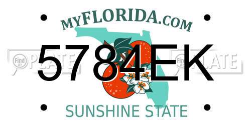 5784EK Florida License Plate