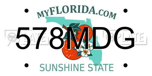 578MDG Florida License Plate