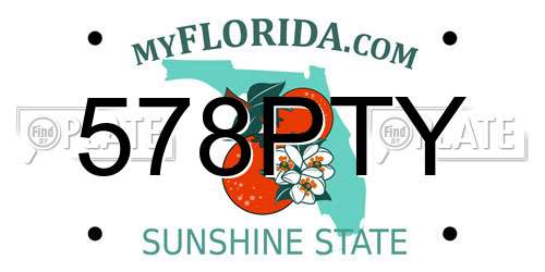 578PTY Florida License Plate