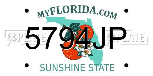 5794JP Florida License Plate