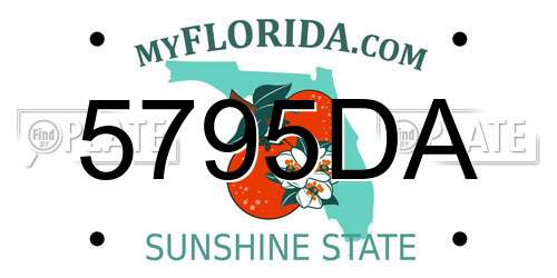 5795DA Florida License Plate