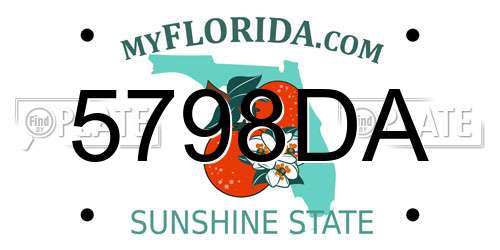 5798DA Florida License Plate