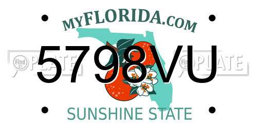 5798VU Florida License Plate