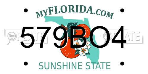579BO4 Florida License Plate