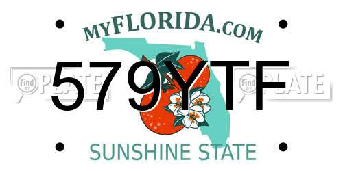 579YTF Florida License Plate