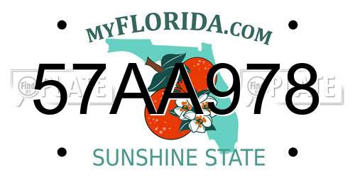 57AA978 Florida License Plate