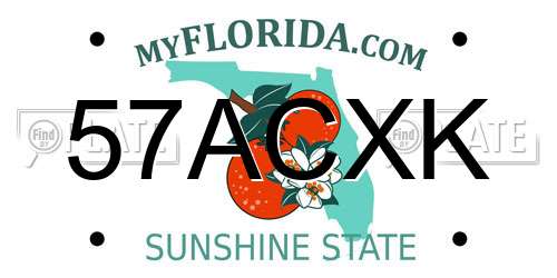 57ACXK Florida License Plate