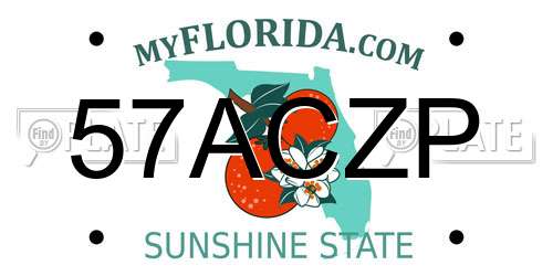 57ACZP Florida License Plate