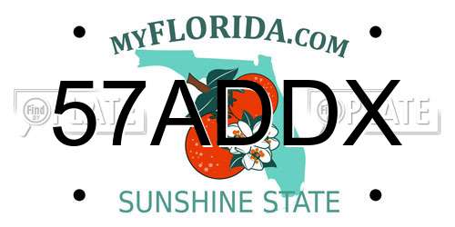 57ADDX Florida License Plate