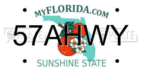 57AHWY Florida License Plate