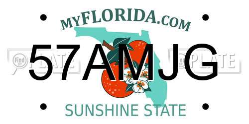 57AMJG Florida License Plate
