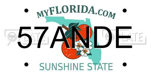 57ANDE Florida License Plate