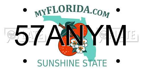 57ANYM Florida License Plate