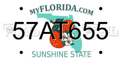 57AT655 Florida License Plate
