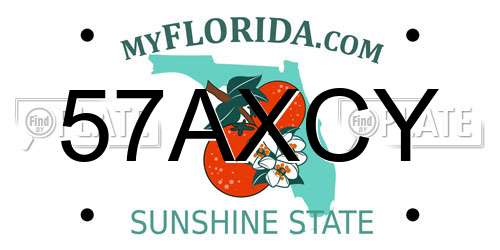 57AXCY Florida License Plate