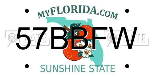 57BBFW Florida License Plate