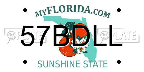 57BDLL Florida License Plate