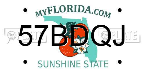57BDQJ Florida License Plate