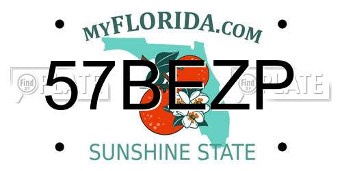 57BEZP Florida License Plate