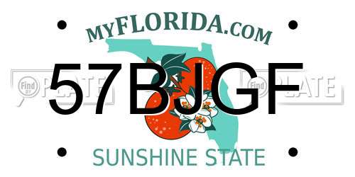 57BJGF Florida License Plate